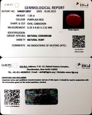 1.38/CT Natural Neo Burma Ruby with Govt. Lab Certificate (4551)